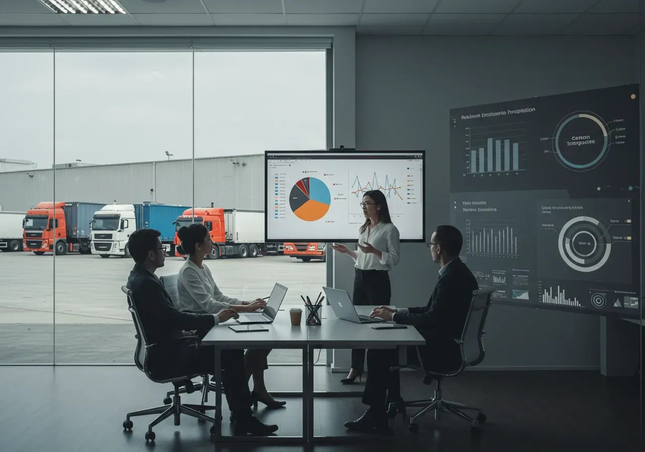 Banner showcasing carbon tracking solutions in logistics