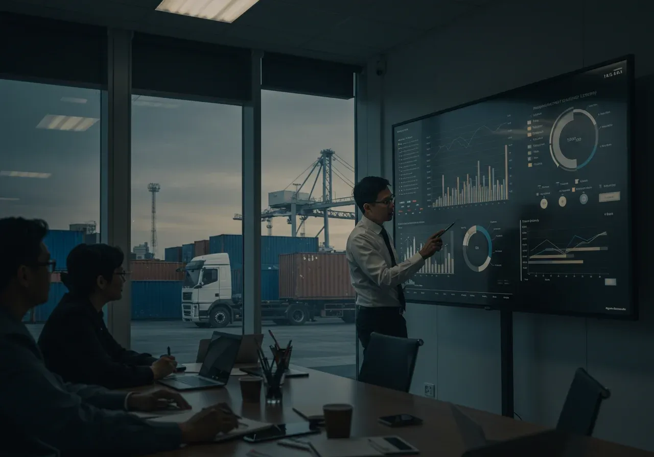 Illustration of data analytics transforming supply chain processes