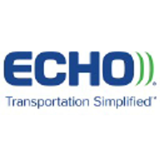 The Echo Global Logistics Inc logo features a stylized graphic of a wave and the company name in bold text