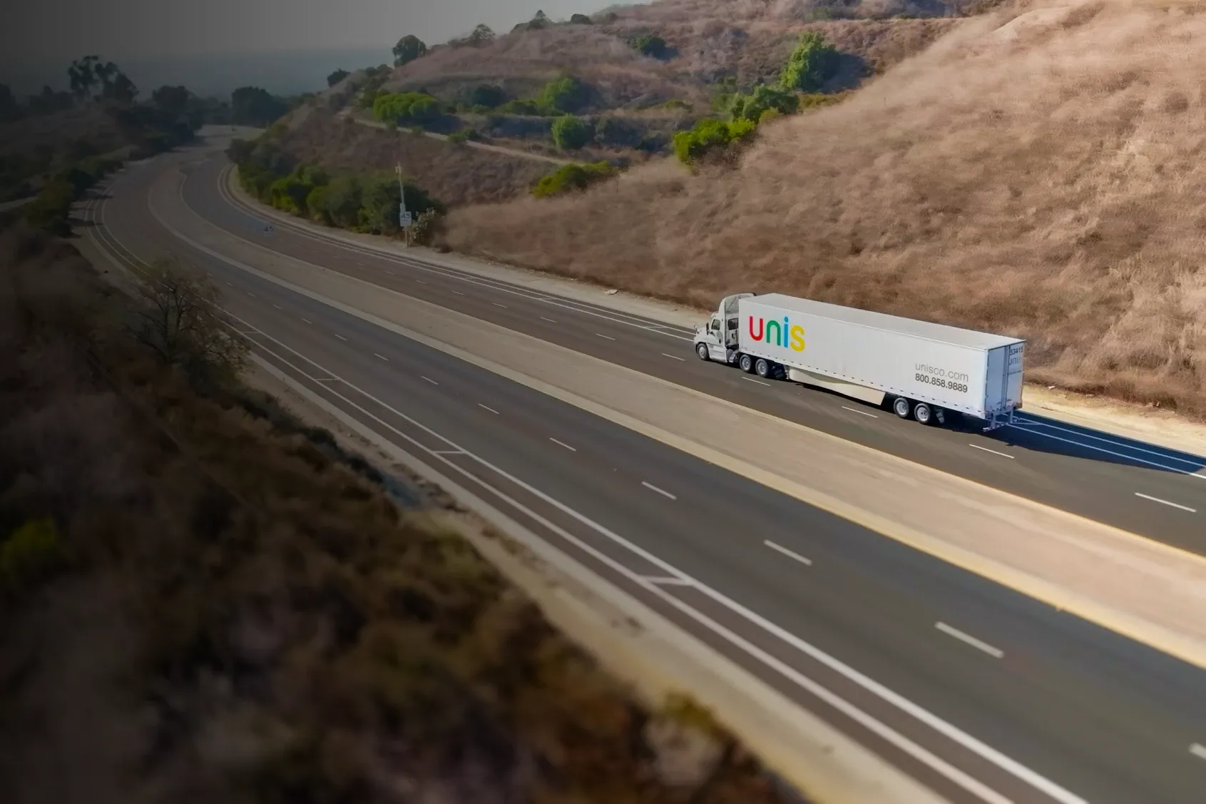 LTL freight truck on the road