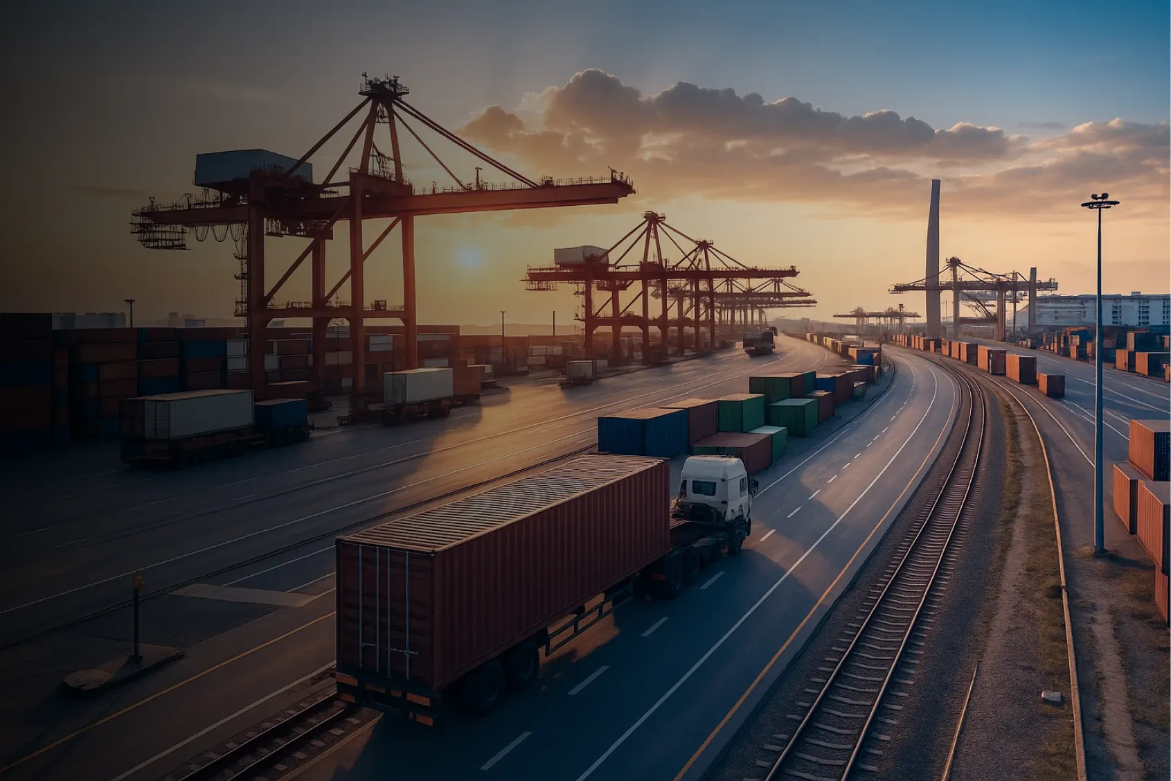 Freight containers on intermodal rail