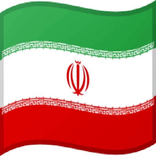The image displays the flag of Iran A tricolor of national green and white over a red field The flag waves in the wind