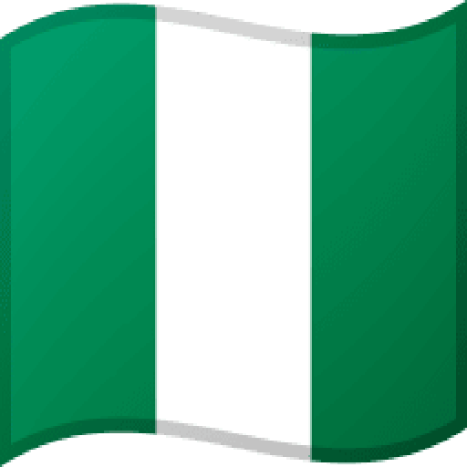 A black rectangle with a white stripe representing the flag of Nigeria dominates the image The simple design focuses on the