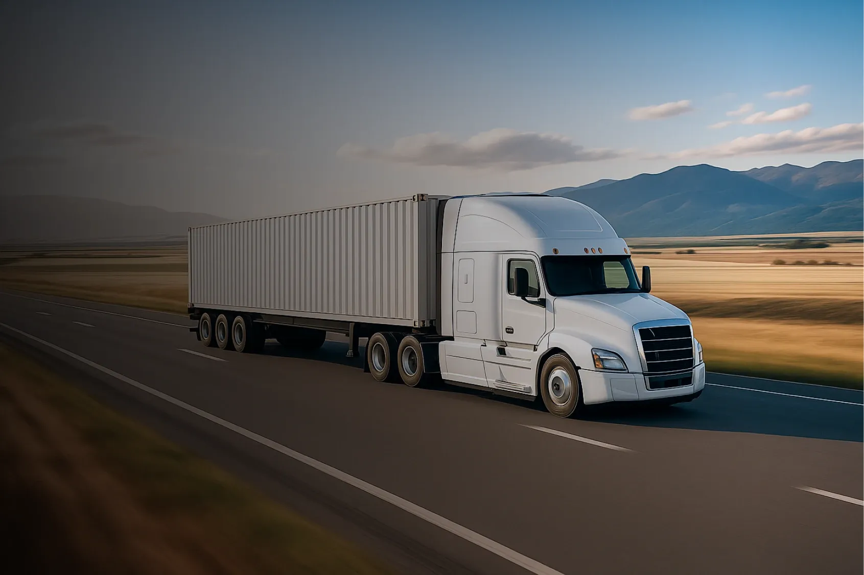 A fleet of trucks on the highway ensuring efficient over-the-road transportation