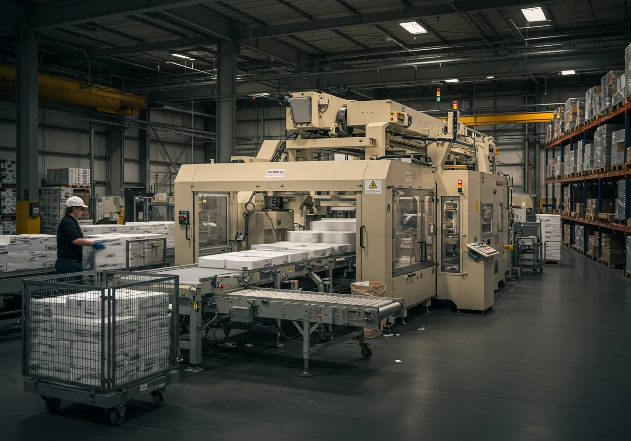 Automated poly bagging system in action