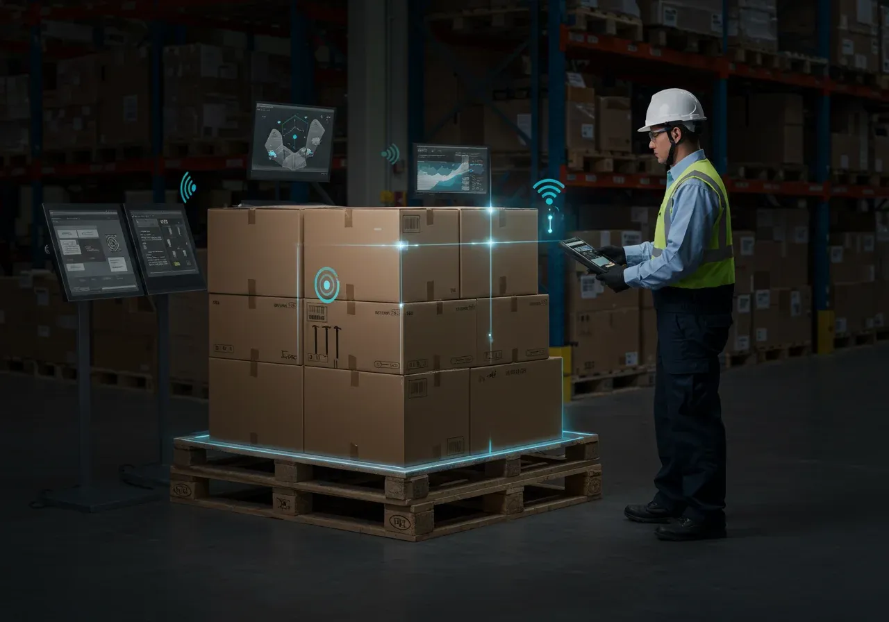 RFID counting technology in a modern warehouse