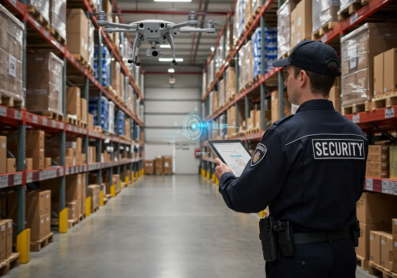 Illustration of logistics security with digital analytics