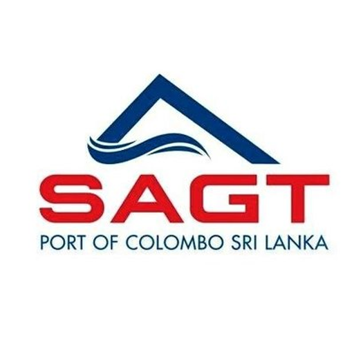 The South Asia Gateway Terminals logo features a stylized ship design representing maritime trade and logistics operations