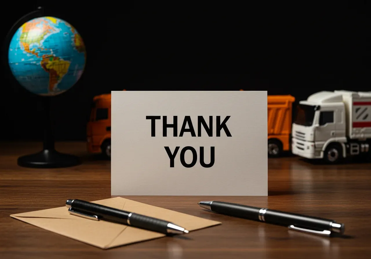 Expressive thank you note enhancing customer relations