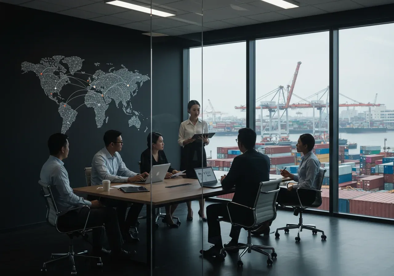 Global logistics network with compliance check