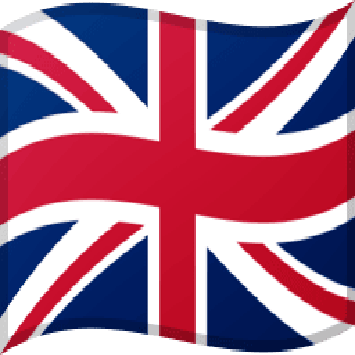 The image displays the flag of the United Kingdom consisting of a blue field with six white stars representing the