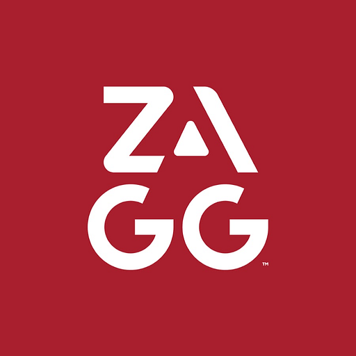 The Zagg logo features a stylized Z shape with a sharp edge and a smooth curve suggesting a cutting tool